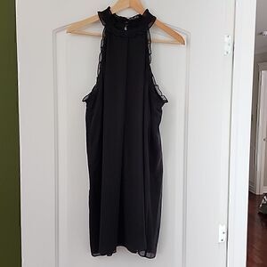 BCBG Sleeveless Cocktail Dress Lined Double Hook Neck Date Night Party Cute Sexy